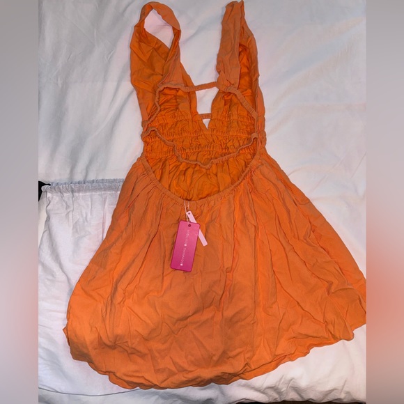 Beginning boutique genovia crinkle mini dress orange - Picture 5 of 6